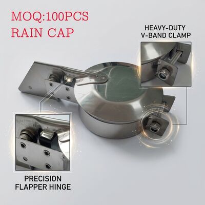 4 Inch 1.5mm Thick Stainless Exhaust Rain Cap with Silicone Seal Flapper Exhaust Flapper Cap for Truck Generator Stack