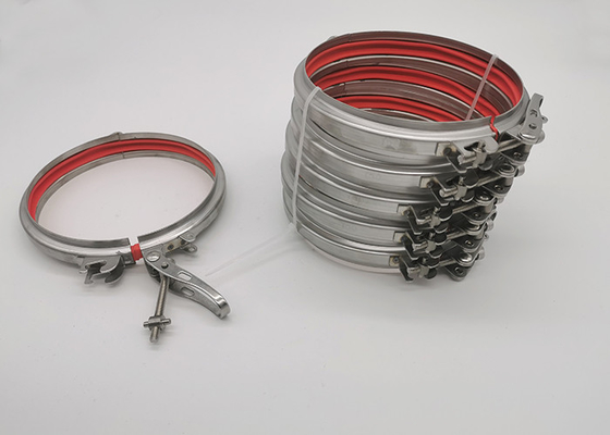 Thép 304 Bulong Loại 125mm Kẹp ống không gỉ Kẹp Ducting với cao su
