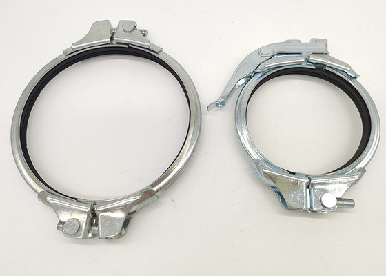 150mm Double Bolts Gal Pipe Clamps với vòng niêm phong cao su Độ dày 2,0mm