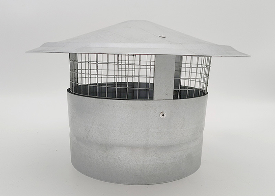 Galvanized vòng mái ống thông gió nắp với lưới sợi 200mm chiều rộng trên cùng
