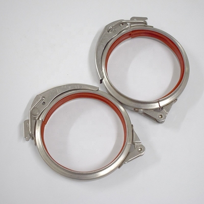 Thép không gỉ 304 nhanh chóng giải phóng ống clip ống kẹp với khóa và gasket đỏ